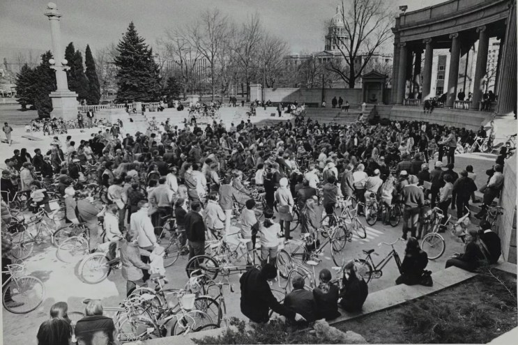 A bike rally in 1971.