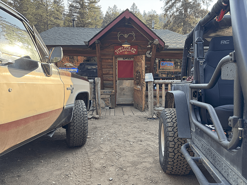 cars in front of bars