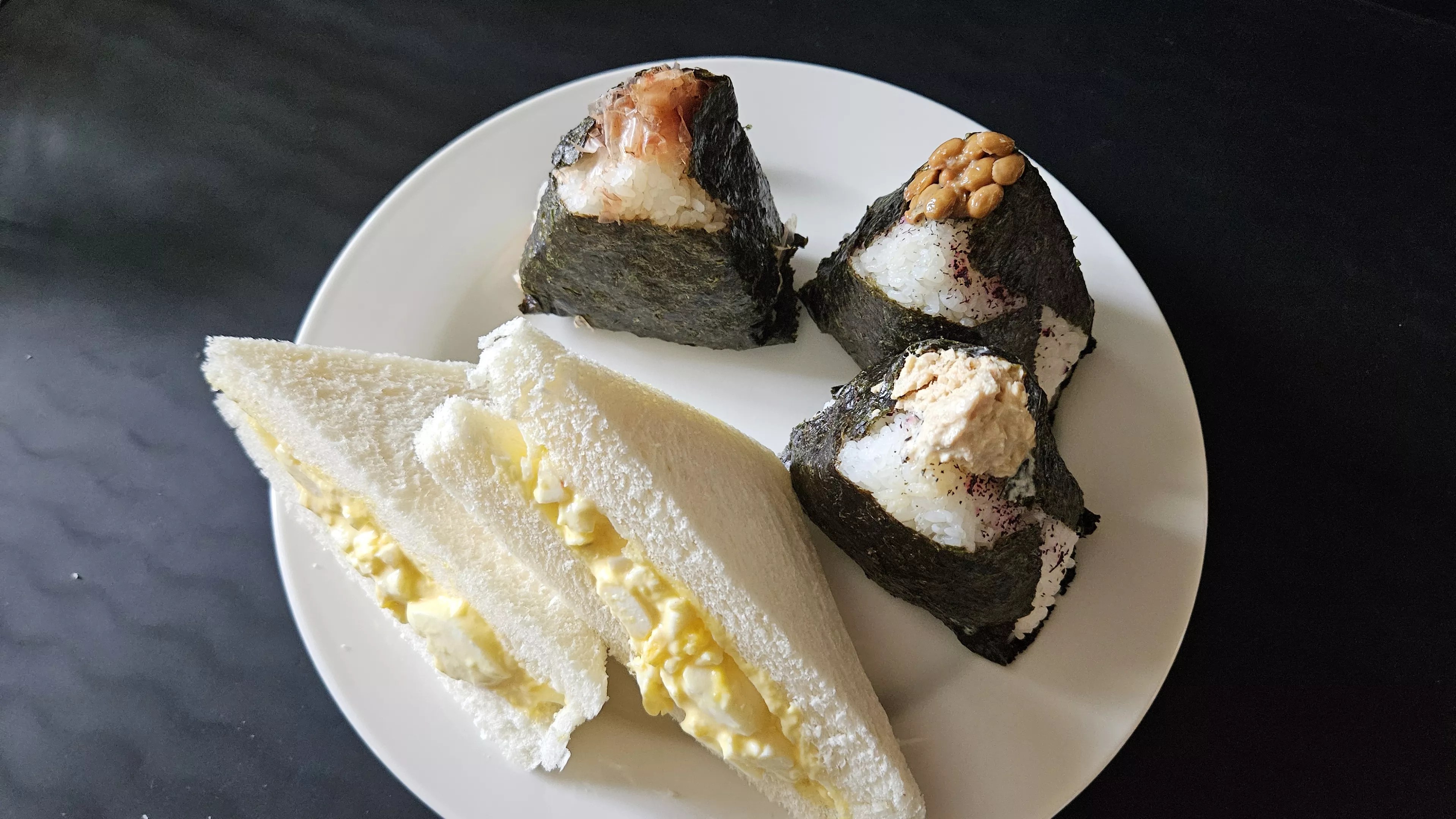 rice balls and sandwich