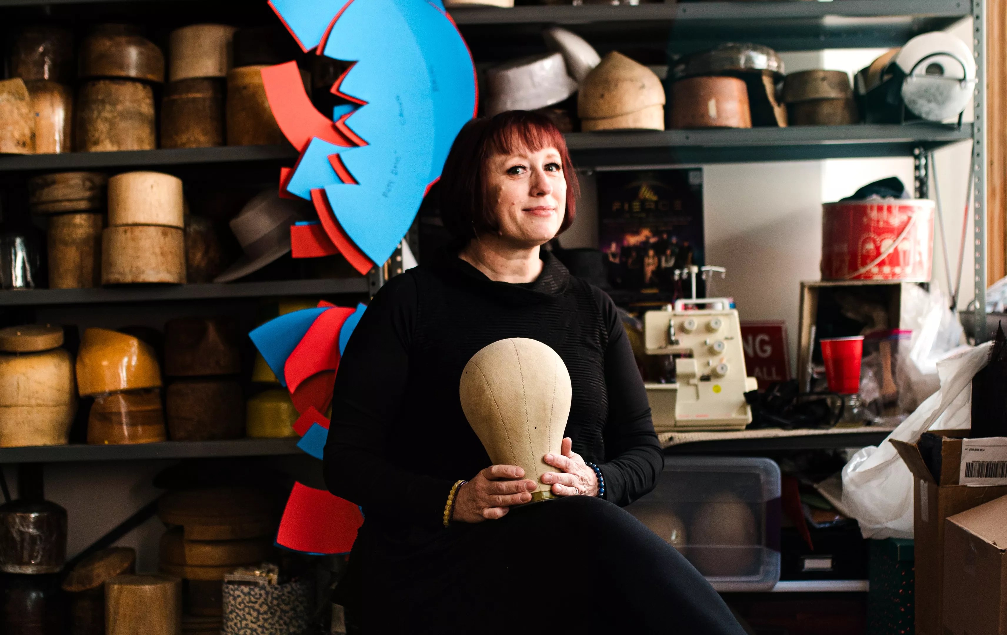 a fashion designer in her studio