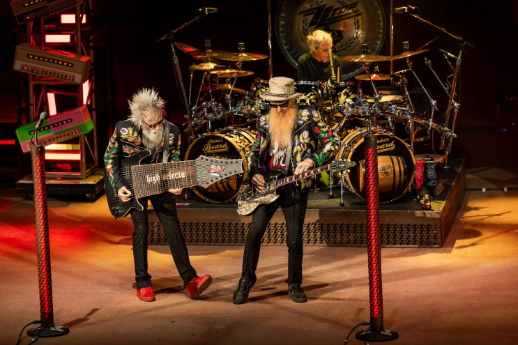 ZZ Top on stage at Red Rocks