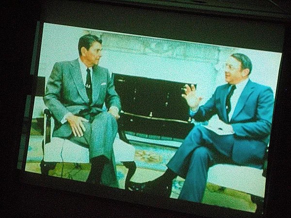 President Ronald Reagan and James Dobson at the White House