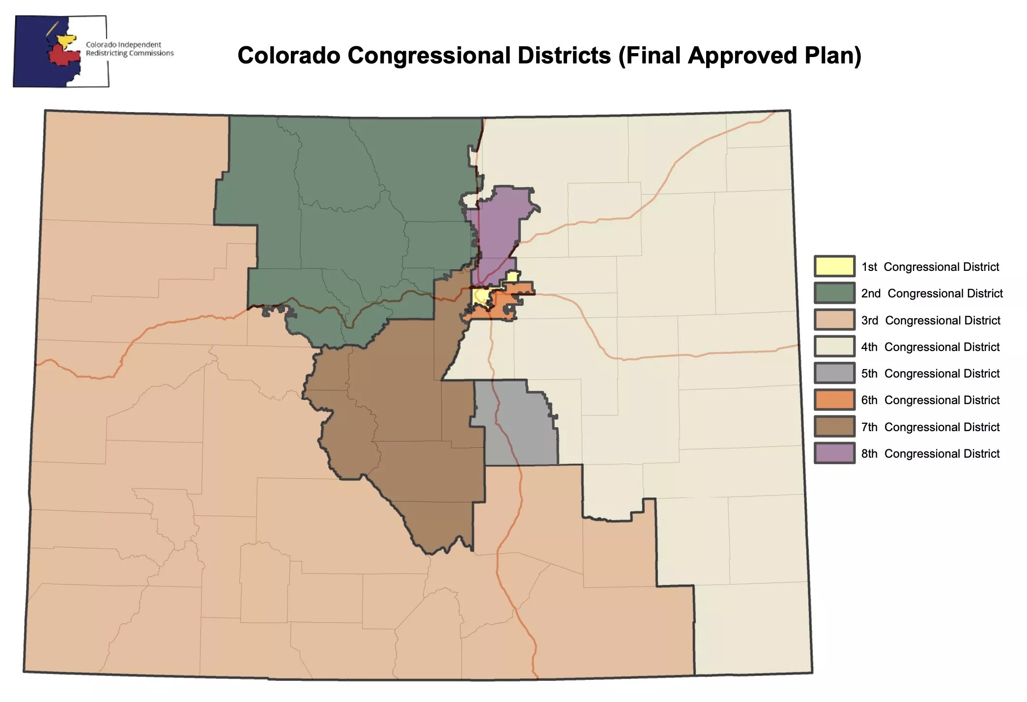 Colorado's congressional districts as mapped out in 2021