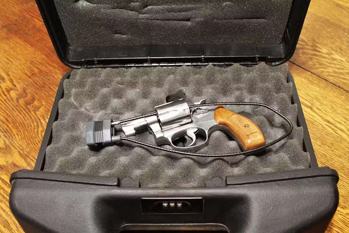 gun in safety box